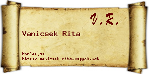 Vanicsek Rita névjegykártya