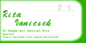 rita vanicsek business card